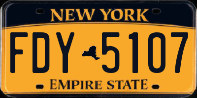 NY license plate FDY5107