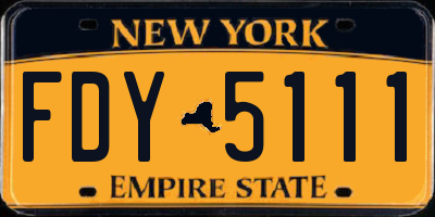 NY license plate FDY5111