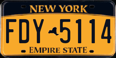 NY license plate FDY5114