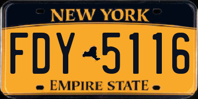 NY license plate FDY5116