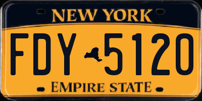 NY license plate FDY5120