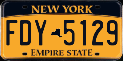 NY license plate FDY5129