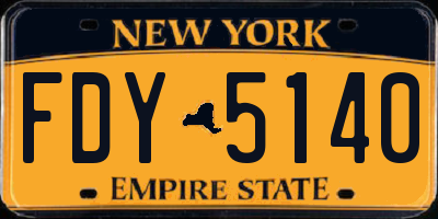 NY license plate FDY5140