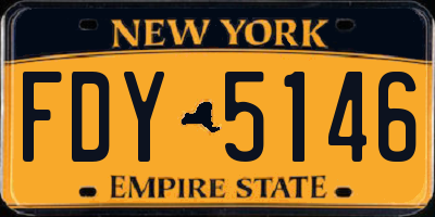 NY license plate FDY5146