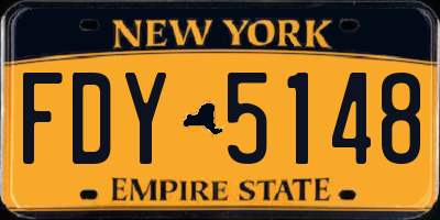 NY license plate FDY5148