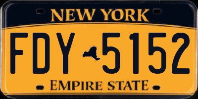 NY license plate FDY5152
