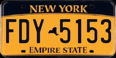 NY license plate FDY5153