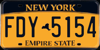 NY license plate FDY5154