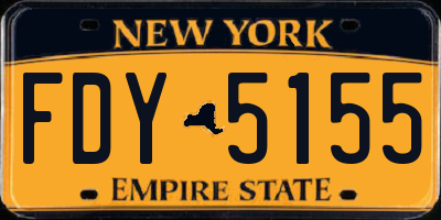 NY license plate FDY5155