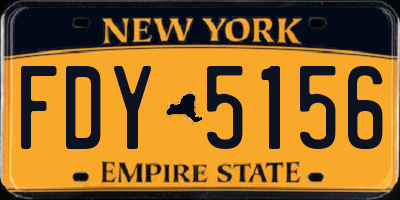 NY license plate FDY5156