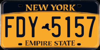NY license plate FDY5157