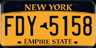 NY license plate FDY5158