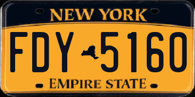 NY license plate FDY5160