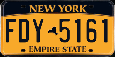 NY license plate FDY5161