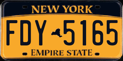NY license plate FDY5165