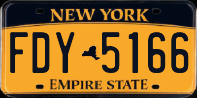 NY license plate FDY5166