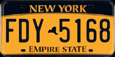 NY license plate FDY5168