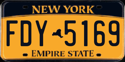 NY license plate FDY5169