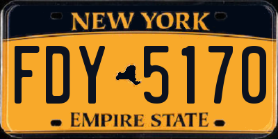 NY license plate FDY5170