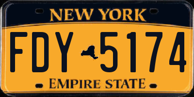 NY license plate FDY5174