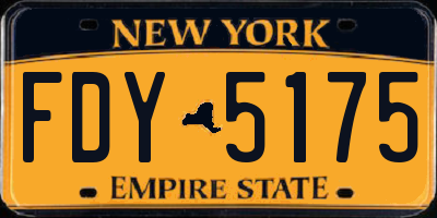 NY license plate FDY5175