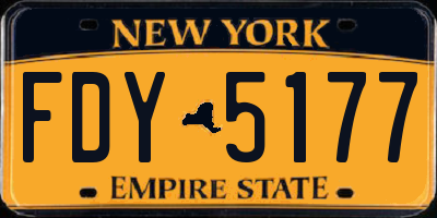 NY license plate FDY5177