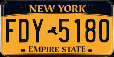 NY license plate FDY5180