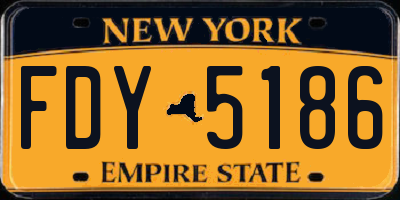 NY license plate FDY5186
