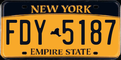 NY license plate FDY5187