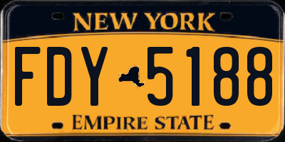 NY license plate FDY5188