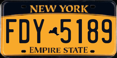 NY license plate FDY5189