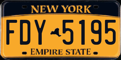 NY license plate FDY5195