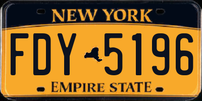 NY license plate FDY5196