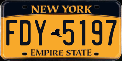 NY license plate FDY5197