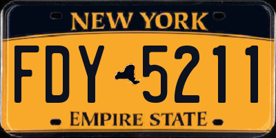 NY license plate FDY5211