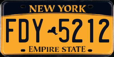 NY license plate FDY5212