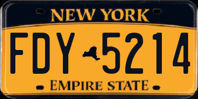 NY license plate FDY5214