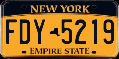 NY license plate FDY5219