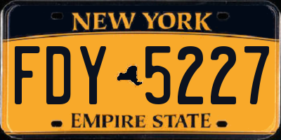 NY license plate FDY5227