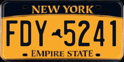 NY license plate FDY5241