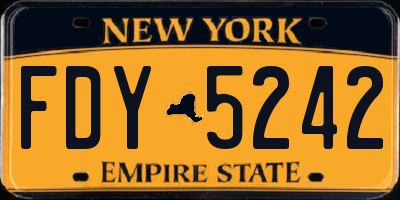 NY license plate FDY5242