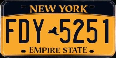 NY license plate FDY5251