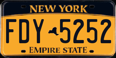 NY license plate FDY5252