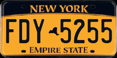 NY license plate FDY5255