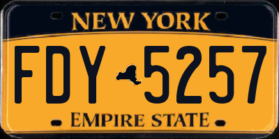 NY license plate FDY5257