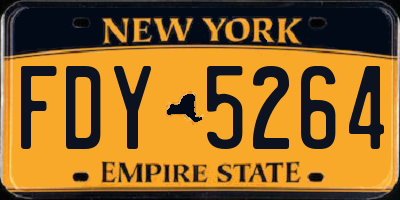 NY license plate FDY5264