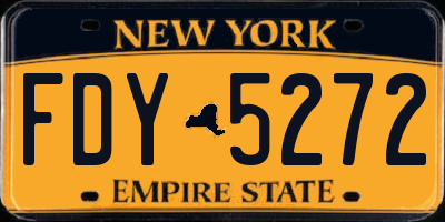 NY license plate FDY5272