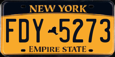NY license plate FDY5273