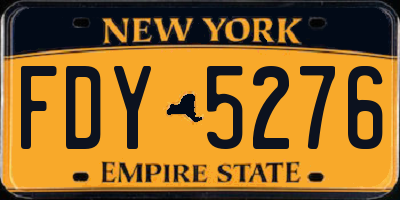 NY license plate FDY5276
