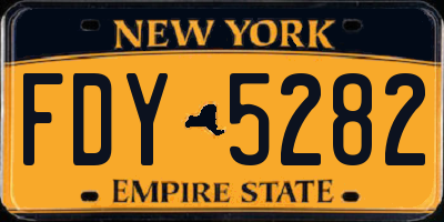 NY license plate FDY5282